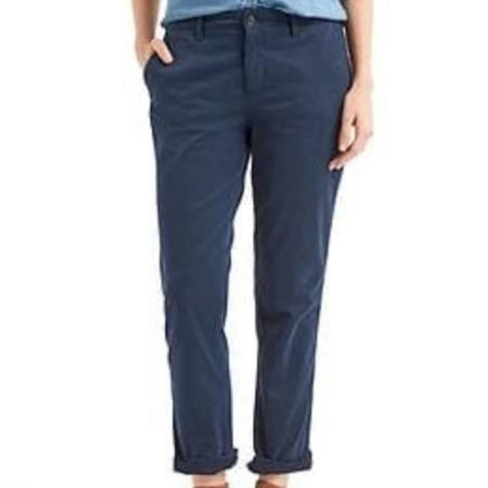 GAP girlfriend chino blue mid rise stretch